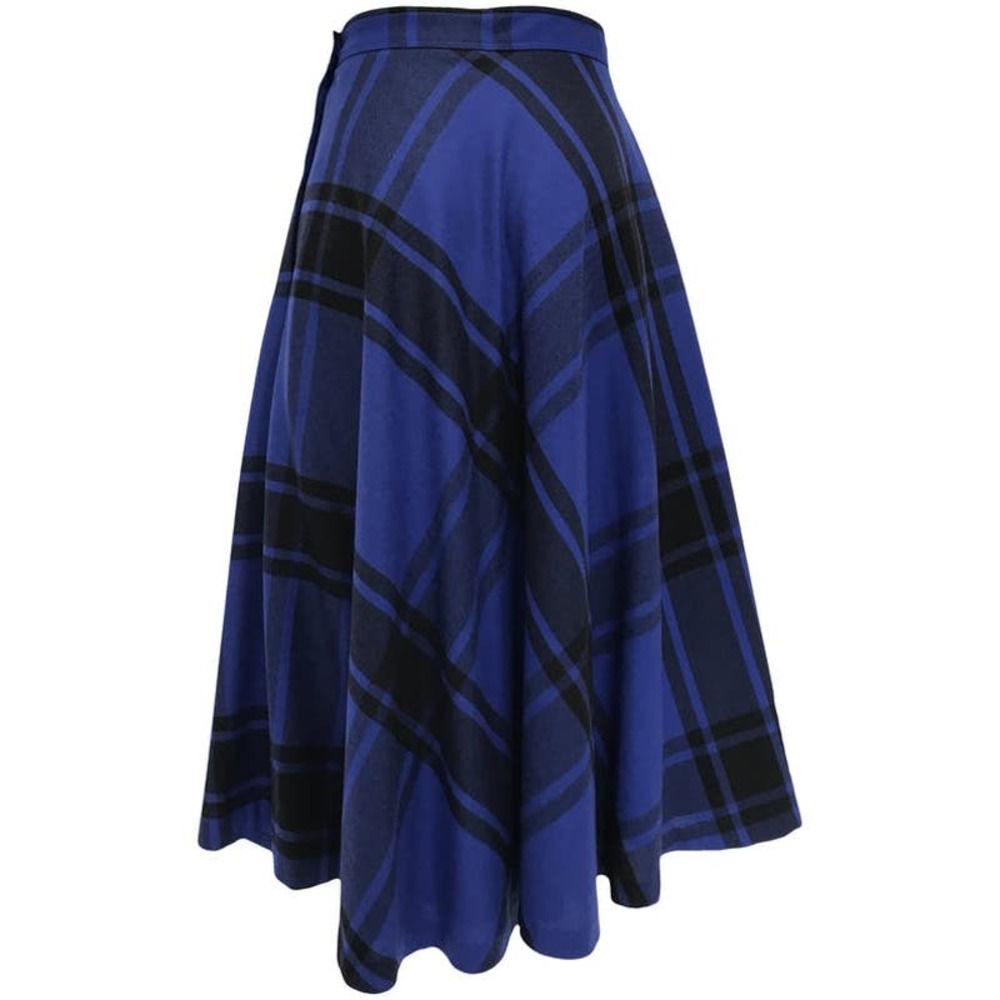 Vintage Liz Claiborne Royal Blue/Black Plaid Skirt